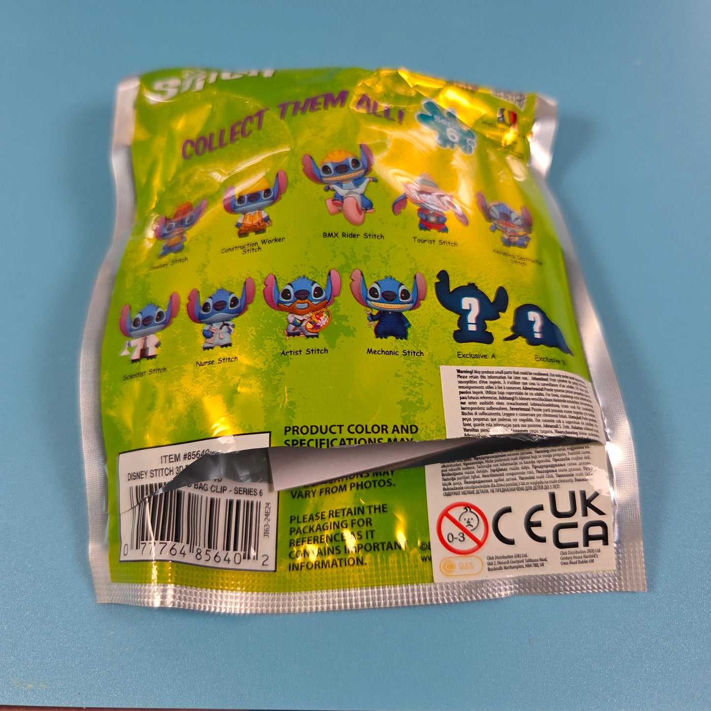 Disney Stitch 3D Bag Clip Series 6 - Construction Worker