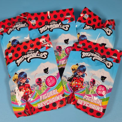 5x ZAG Miraculous Figural Keychains Blind Bag Bundle