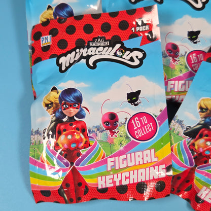 5x ZAG Miraculous Figural Keychains Blind Bag Bundle