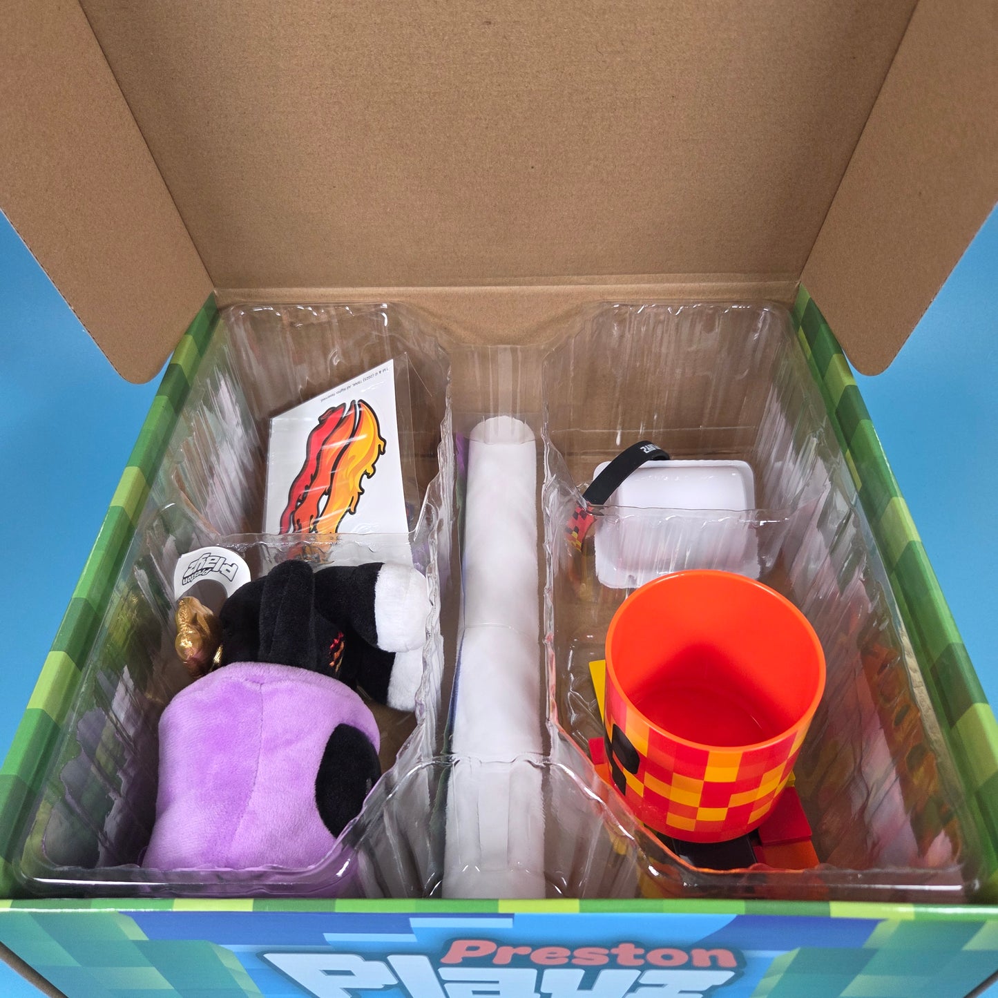PrestonPlayz Mystery Surprise Box inc Plush, Mini Figures, Squishy, Desk Holder