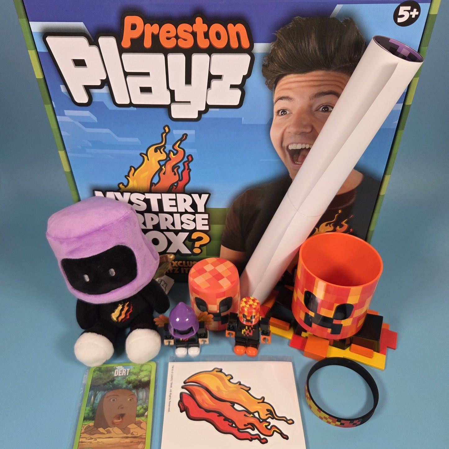 PrestonPlayz Mystery Surprise Box inc Plush, Mini Figures, Squishy, Desk Holder
