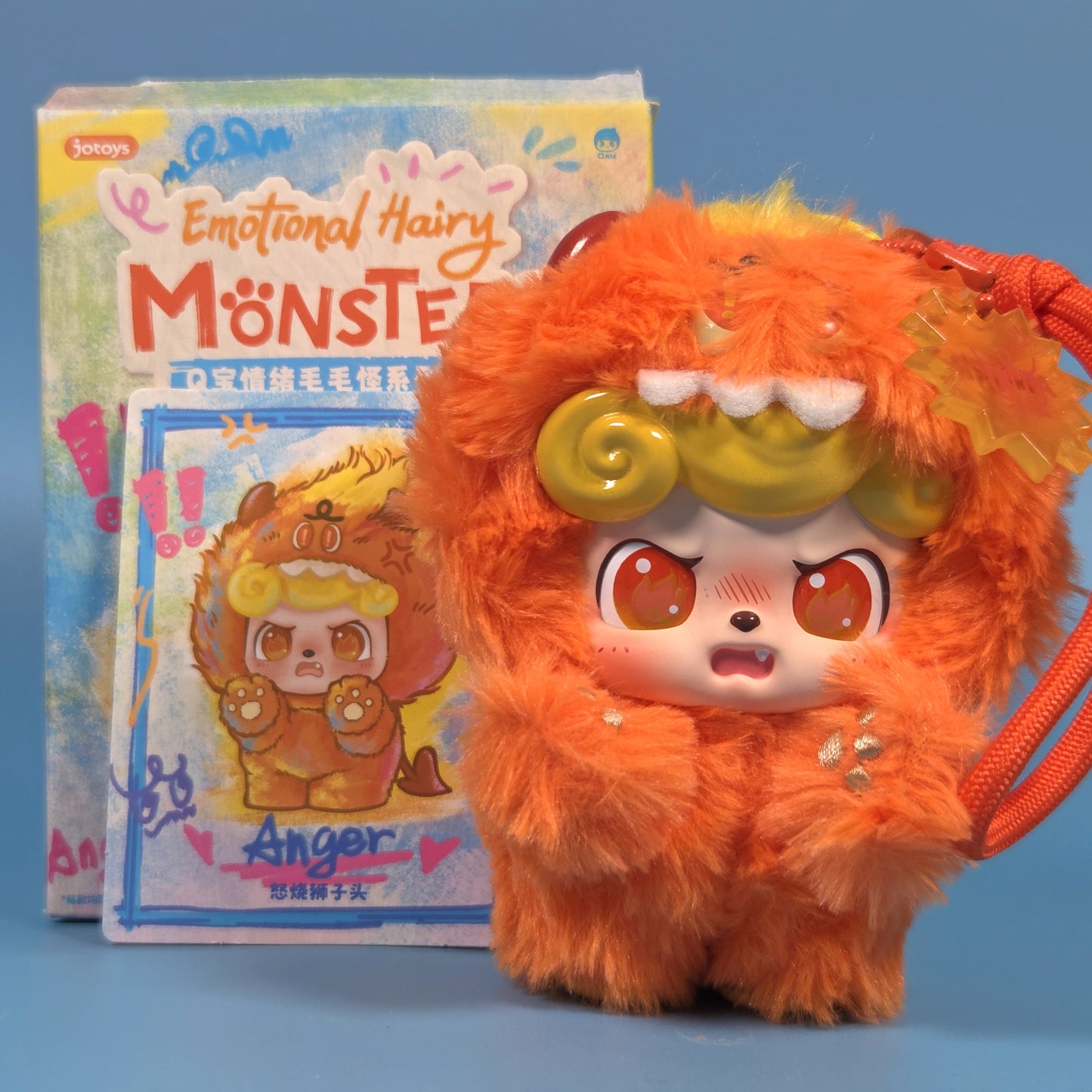 JOTOYS Q.kid Emotional Hairy Monsters Plush Charm - Anger