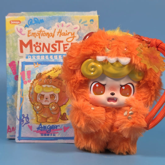 JOTOYS Q.kid Emotional Hairy Monsters Plush Charm - Anger