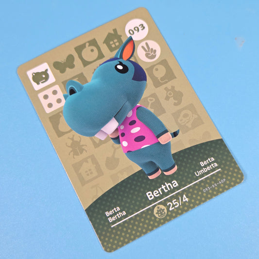 Animal Crossing Amiibo Cards Series 1 - Bertha #93