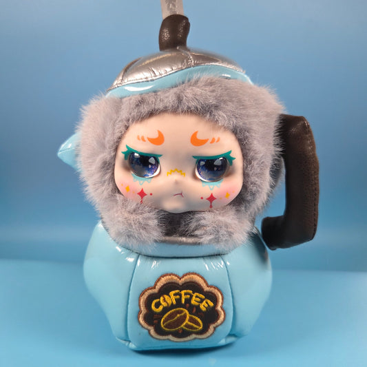 KIMMON Let's Cafe Plush Doll Pendant - Blue Mountain Mocha