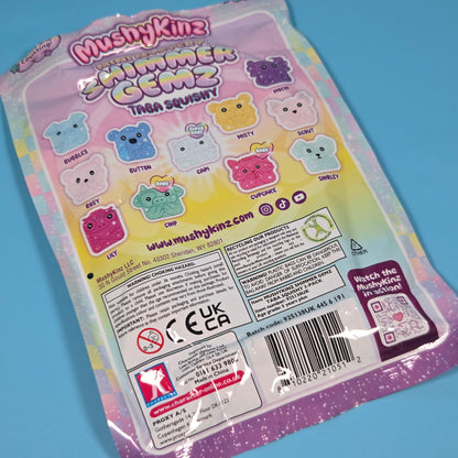 MushyKinz Mini Mystery Shimmer Gemz Taba Squishy - Button, Shirley, Lily