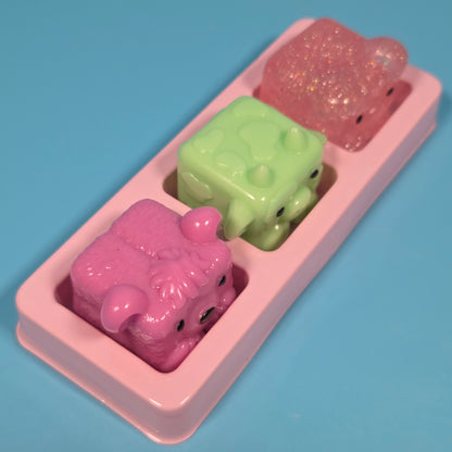 Mushykins Mystery Mini Mushy Taba Squishies - Bubbles (Rare), Chip, Button