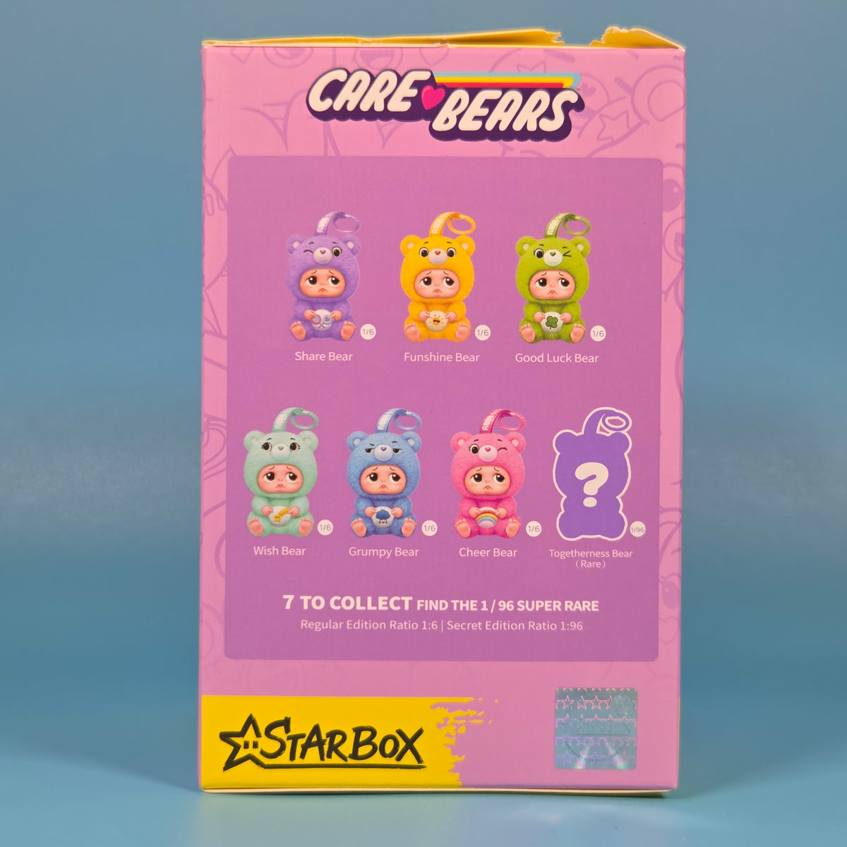Starbox Sad Baby Care Bears Plush Keychains - Cheer Bear