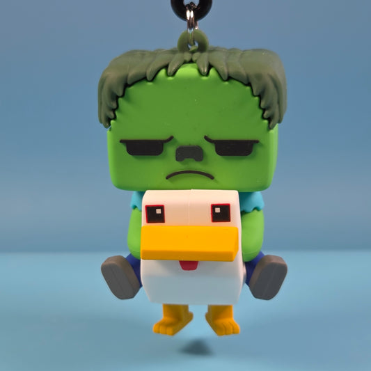 Monogram A Minecraft Movie Figural Bag Clip - Chicken Jockey