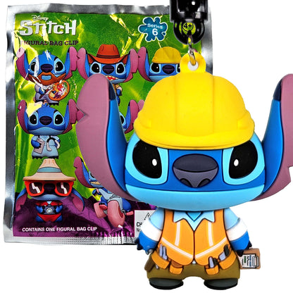 Disney Stitch 3D Bag Clip Series 6 - Construction Worker