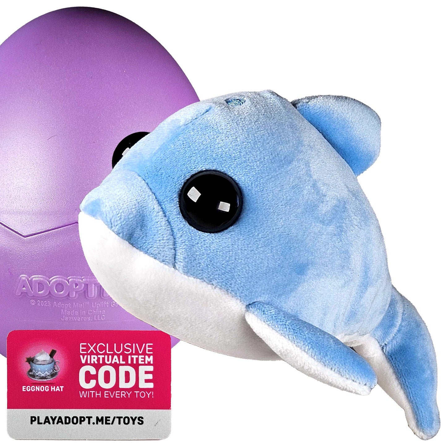 Adopt Me Surprise Plush Pets Series 2 - Dolphin (Uncommon) + Eggnog Hat Code