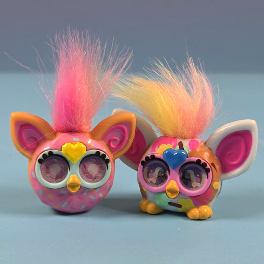 Hasbro Furby Minis - Donut Themed Pair inc Classic Ring