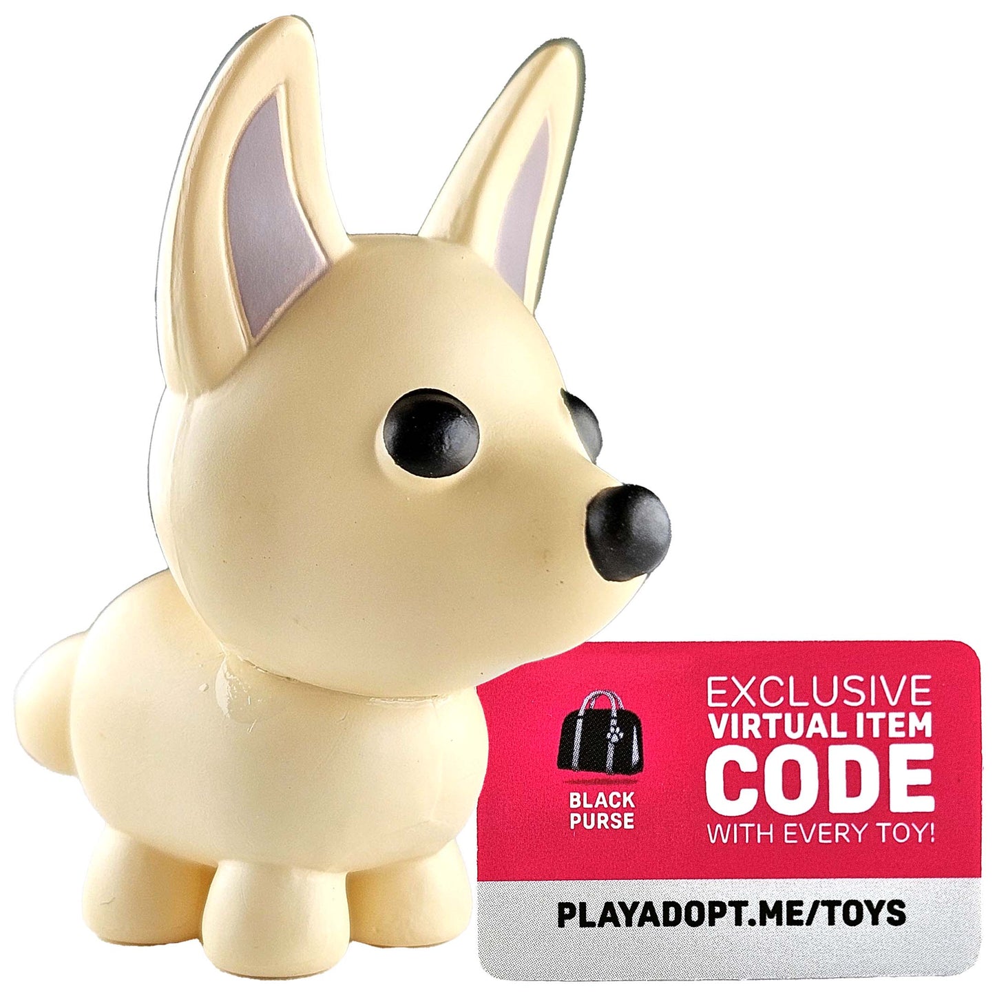 Adopt Me Mystery Pets Series 1 - Fennec Fox (Uncommon) with Black Purse Code