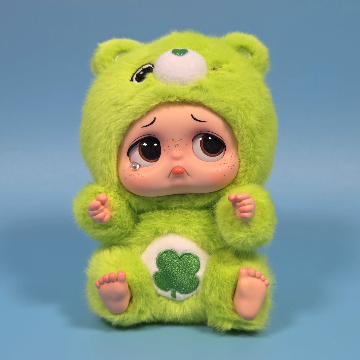 Starbox Sad Baby Care Bears Plush Keychains - Good Luck Bear