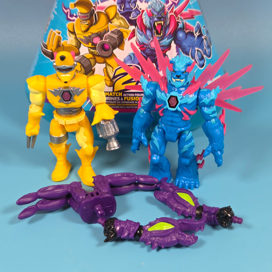 MrBeast Lab Hybrids Hyper Fusion Action Figures - Ligertron & Major Splitz