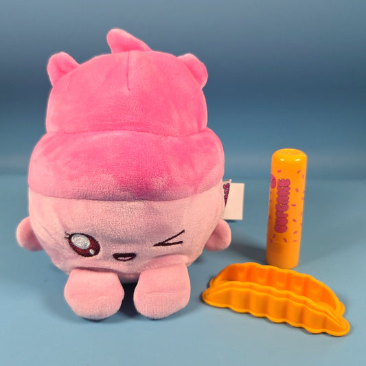 Stuffs Plush Toy and Matching Lip Balm Set - Cupcake