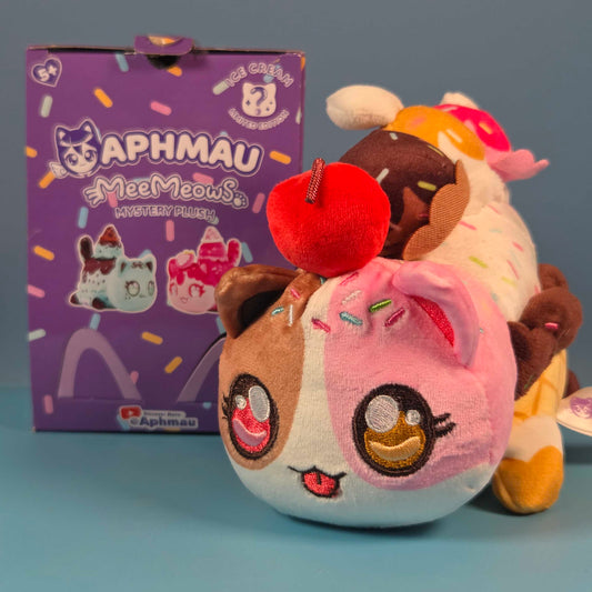 Aphmau MeeMeows Ice Cream Plush - Neapolitan Cat