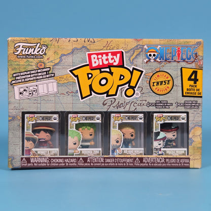 Funko Bitty Pop! One Piece Chase 4-Pack inc Luffy, Zoro, Axe-Hand Morgan & Mihawk