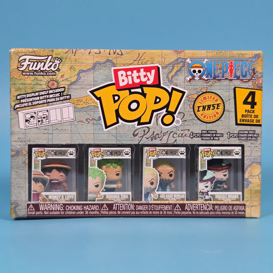 Funko Bitty Pop! One Piece Chase 4-Pack inc Luffy, Zoro, Axe-Hand Morgan & Mihawk