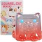 Square Cat Sensory Minifigure - Peach (Lying Down)