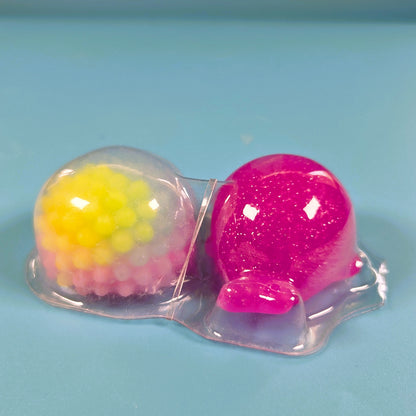 The Original Moj Moj Squish - Pink Glitter Whale (Rare) & Rainbow Sheep