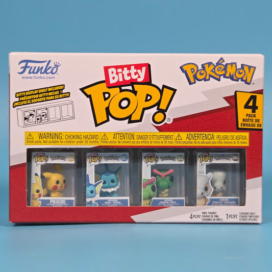 Funko Bitty Pop! Pokémon 4-Pack inc Pikachu, Vaporeon, Caterpie & Cubone