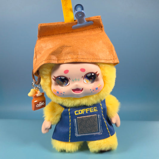 KIMMON Let's Cafe Plush Doll Pendant - Roasted Coffee Bean