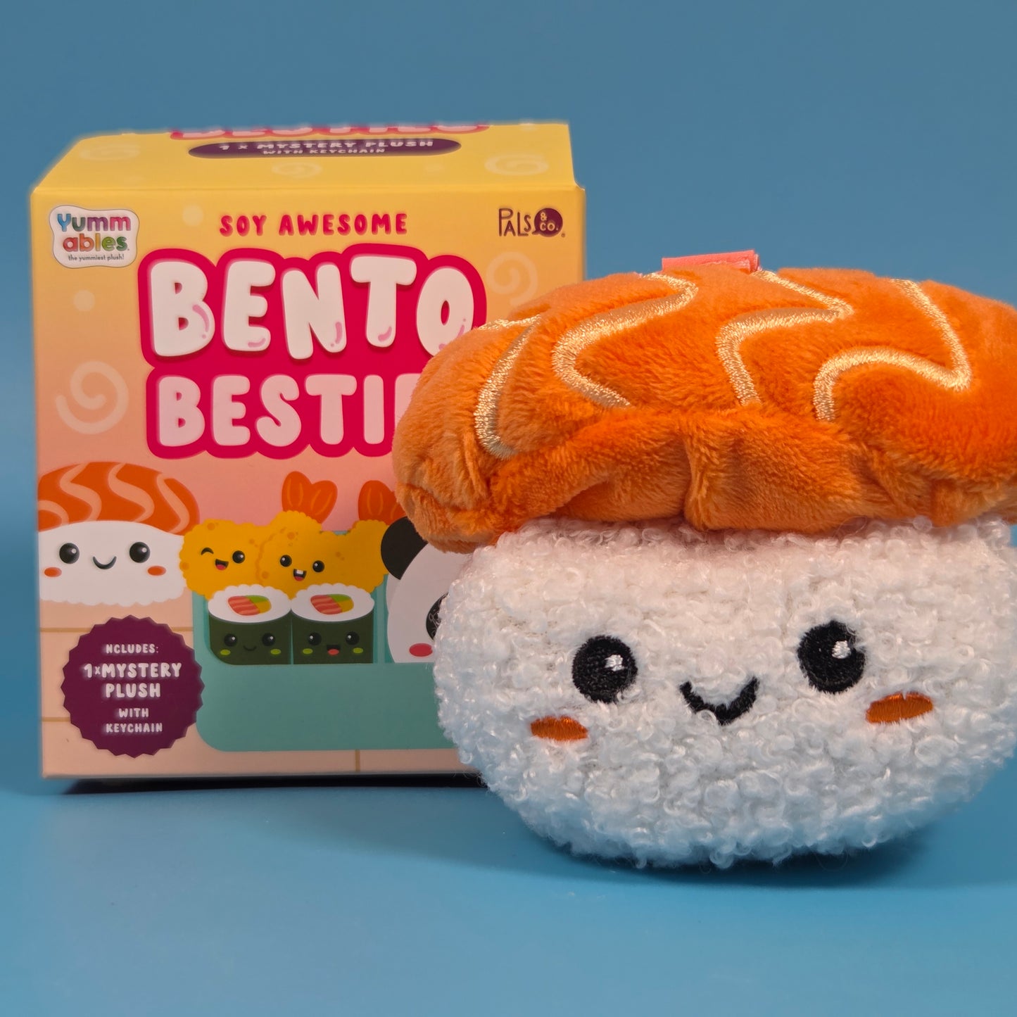 Yummables Bento Besties Plushie Keychain - Salmon Sushi Nigiri