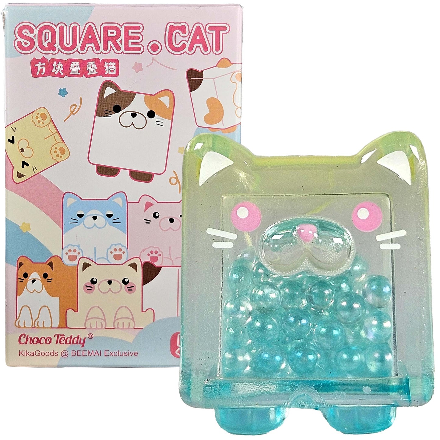 Square Cat Sensory Minifigure - Sea Salt (Standing)