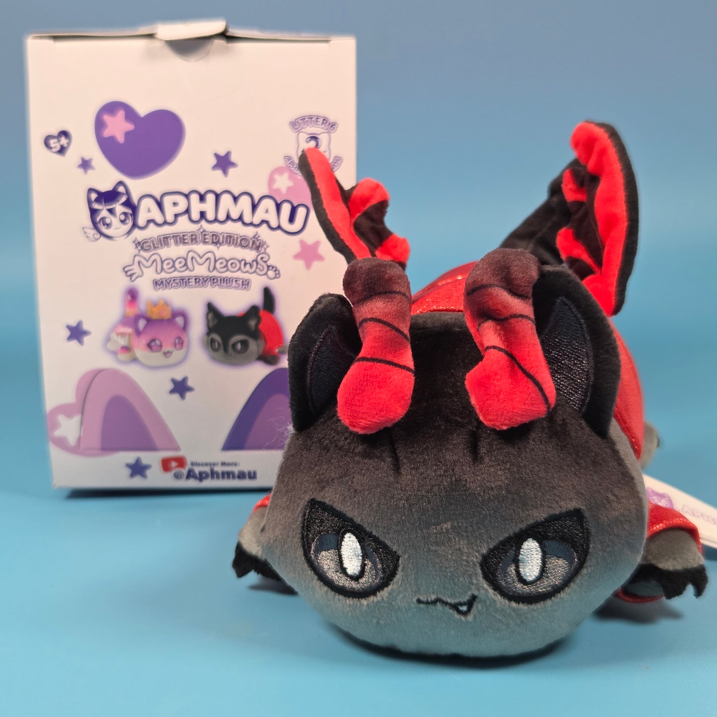 Aphmau MeeMeows Plushie Glitter Litter 6 - Shadow Aaron Cat