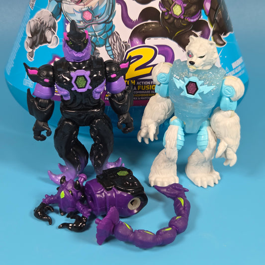 MrBeast Lab Hybrids Hyper Fusion Action Figures - Shadowfin & Tundra Claw