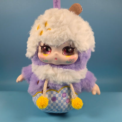 KIMMON Let's Cafe Plush Doll Pendant - Snowy Taro Treat