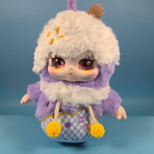 KIMMON Let's Cafe Plush Doll Pendant - Snowy Taro Treat