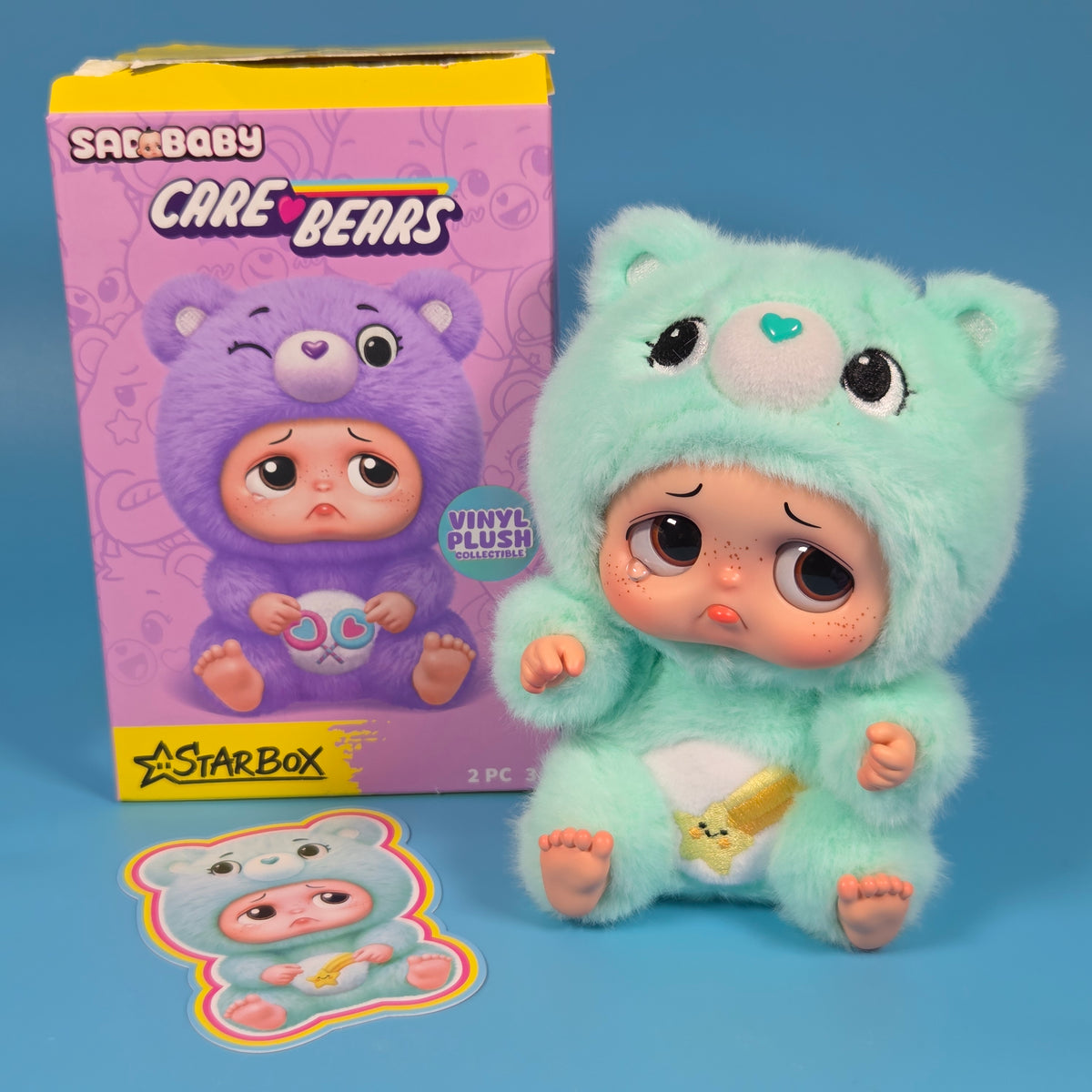 Starbox Sad Baby Care Bears Plush Keychains - Wish Bear