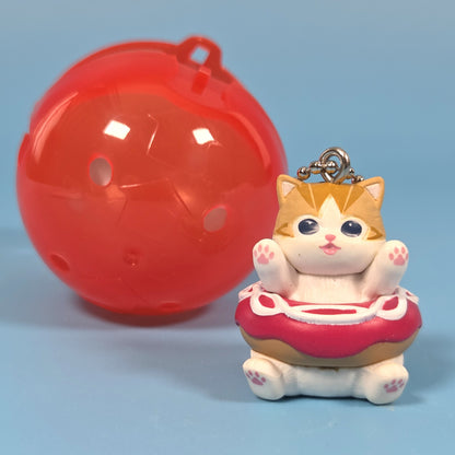 mofusand Doughnut Nyan Mascot Gashapon - Strawberry Doughnut Cat