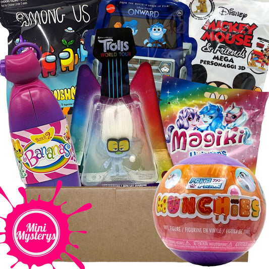 Mini Mysterys Girls Toy Bundle - 7 Toys inc Paka Paka, Bananas, Disney, Among Us, Trolls, Unicorns (Girls Gift Ideas)